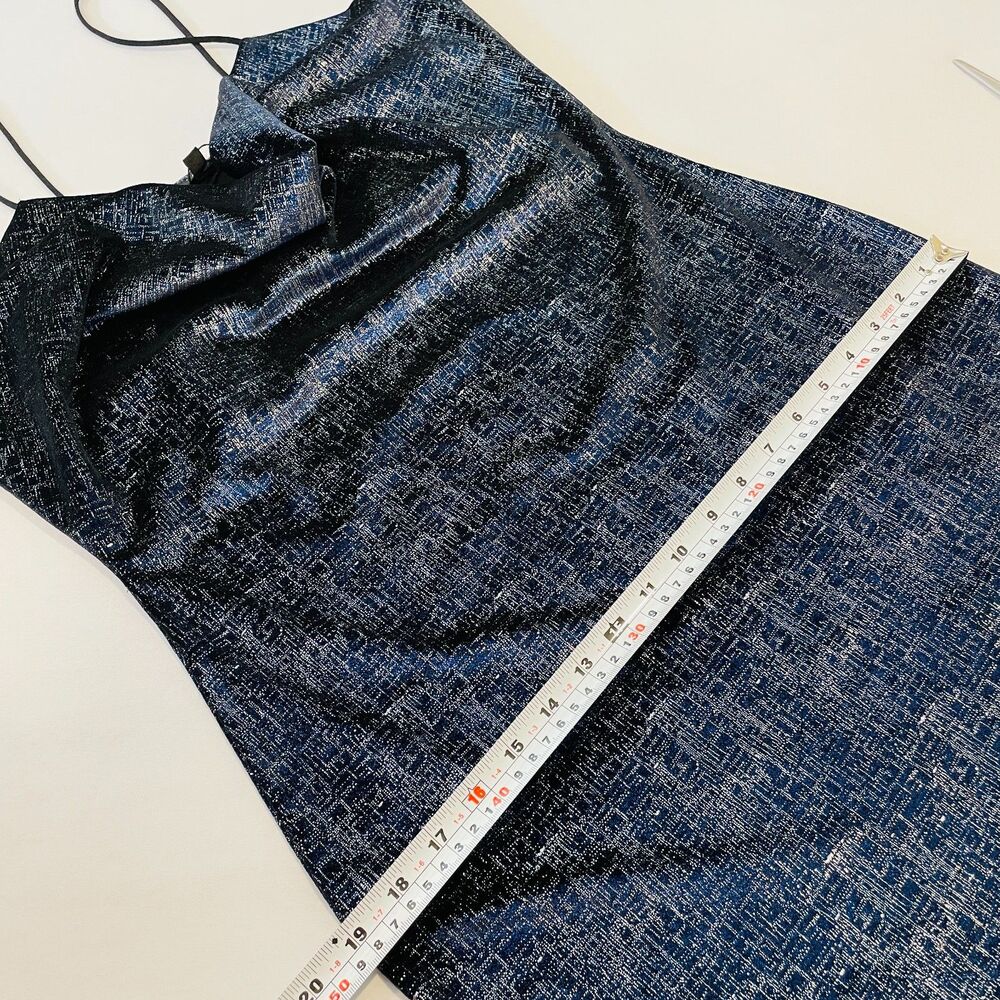~ New MissGuided 8 Dress Blue Mini Midnight/Navy Sleeveless Bodycon Sparkly NWOT - Picture 10 of 11